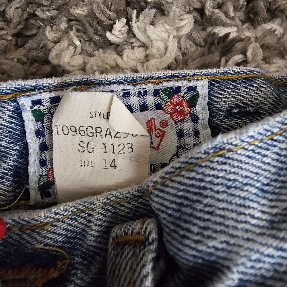 Vintage Sasson Girls Highwaisted Jean Denim Shorts With Raw Hem Size 14 - Picture 6 of 7
